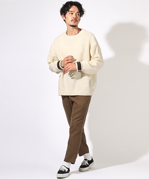 LUXSTYLE(ラグスタイル)の「無地クルーネックニット(ニット/セーター・メンズ・アイボリー/ブラック/ブルー・M/L)」の19枚目の写真
