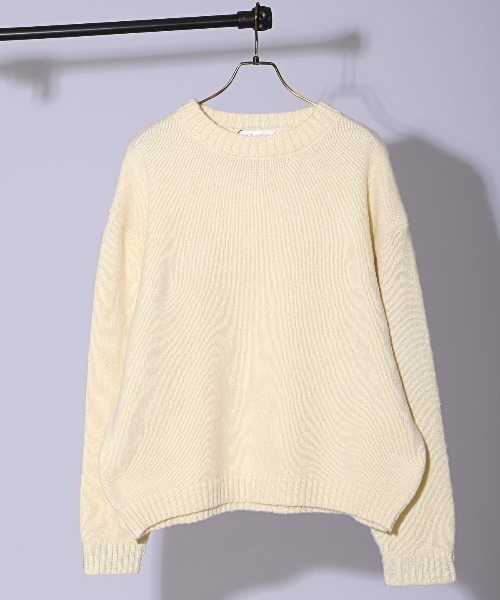LUXSTYLE(ラグスタイル)の「無地クルーネックニット(ニット/セーター・メンズ・アイボリー/ブラック/ブルー・M/L)」の15枚目の写真