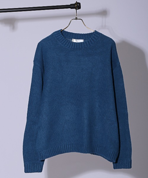 LUXSTYLE(ラグスタイル)の「無地クルーネックニット(ニット/セーター・メンズ・アイボリー/ブラック/ブルー・M/L)」の10枚目の写真
