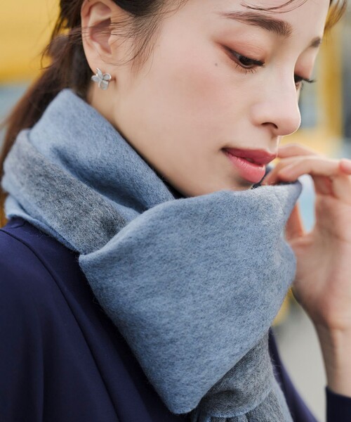 リバーシブル ウールマフラー 30x180cm ウール バイカラー リバーシブル マフラー ”Bilal