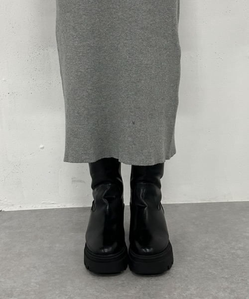 【セール】刺繍カラークラシカルリブニットワンピース（ワンピース）｜archives（アルシーヴ）