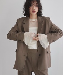 【セットアップ対応】オーバーサイズ シングル テーラードジャケット / オフィスカジュアル / 通勤 / 春服