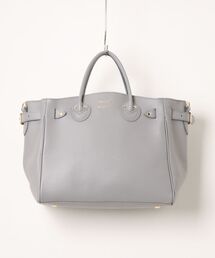 【YOUNG&OLSEN】EMBOSSED LEATHER BELTED TOTE S