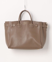 【YOUNG&OLSEN】EMBOSSED LEATHER BELTED TOTE S