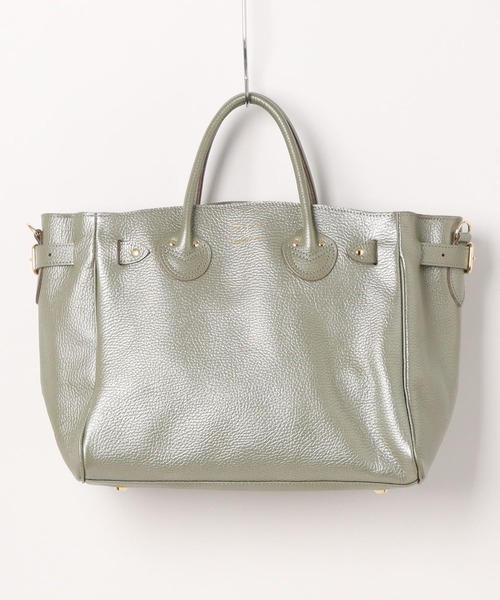 YOUNG&OLSEN The DRYGOODS STORE(ヤングアンドオルセン)の「【YOUNG&OLSEN】EMBOSSED LEATHER BELTED TOTE S(トートバッグ・レディース・ベージュ/グレー/グリーン/ブラック/ブラウン/ライトグレー/ピンク/グレー系その他2・FREE)」の4枚目の写真