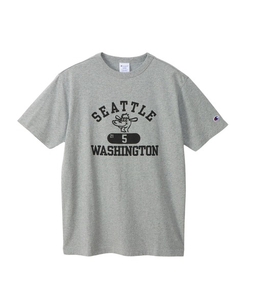 Champion(チャンピオン)の「【Champion/チャンピオン】メンズ ベーシック ショートスリーブTシャツ(Tシャツ/カットソー・メンズ・ネイビー/グレー/ブラック系その他/ホワイト×レッド/ホワイト×ブルー/グリーン系その他3・MEDIUM/X-LARGE/LARGE)」の4枚目の写真