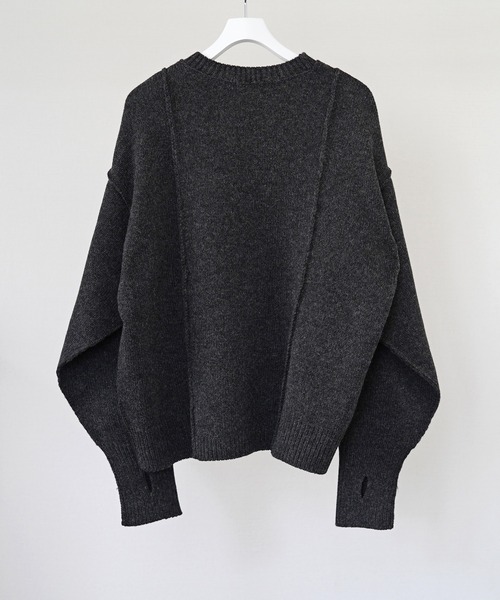 superNova.(スーパーノヴァ)の「superNova. / スーパーノヴァ Moebius knit - Lamb’s wool(ニット/セーター・メンズ・チャコール/ブラック・FREE)」の6枚目の写真