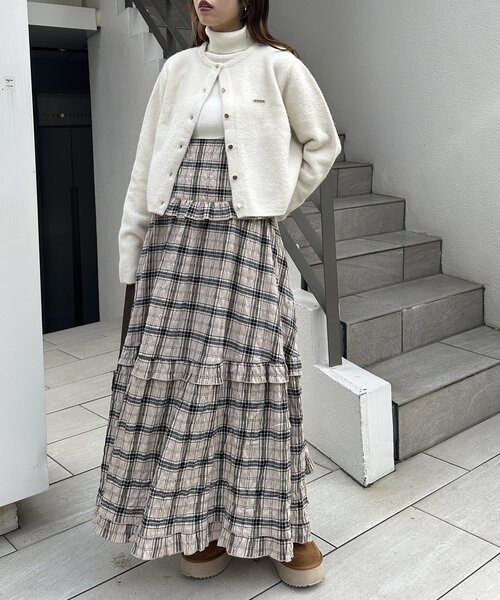 5色展開】ロゴプレートニットカーディガン（カーディガン/ボレロ）｜w