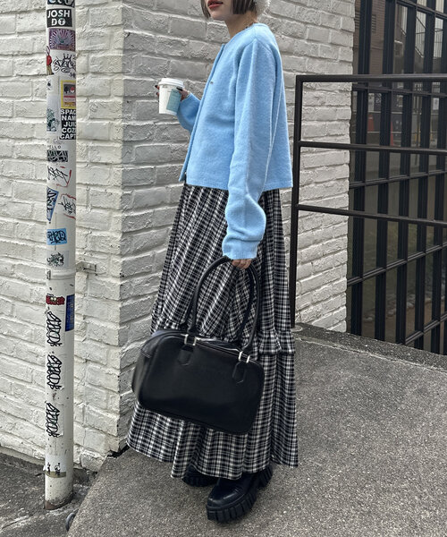 5色展開】ロゴプレートニットカーディガン（カーディガン/ボレロ）｜w