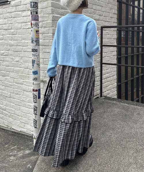 5色展開】ロゴプレートニットカーディガン（カーディガン/ボレロ）｜w