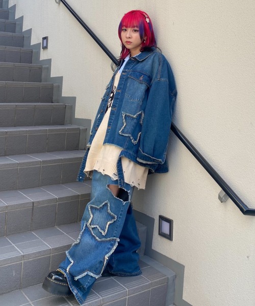 STAR PATCHED DENIM ジャケット（デニムジャケット）｜Candy