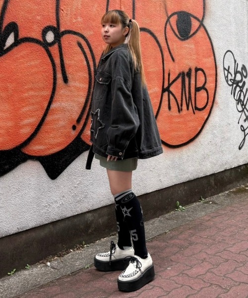 STAR PATCHED DENIM JACKET | Candy Stripper（キャンディ