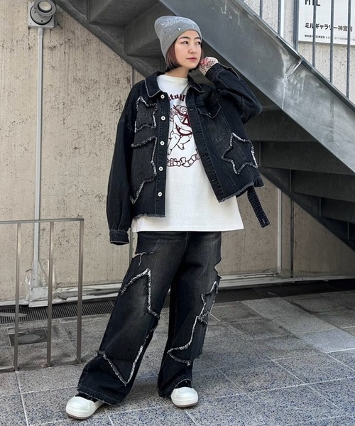 candystripper アウター セール】STAR PATCHED DENIM ジャケット（デニムジャケット