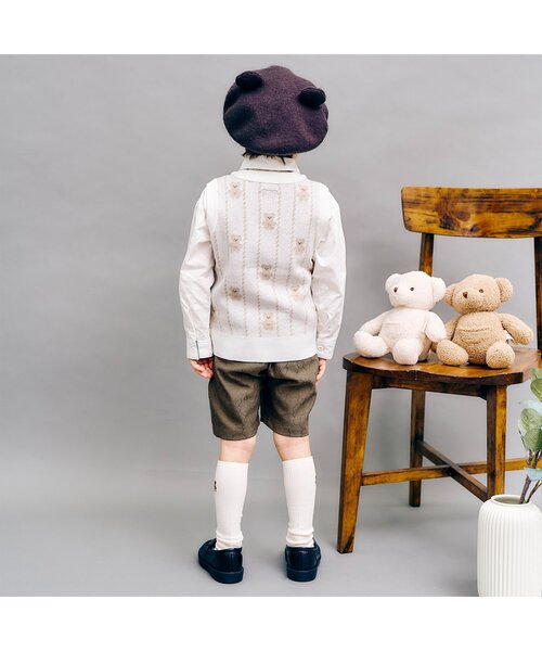 apres les cours（アプレレクール）の「tinybear フォーマルハーフパンツ（その他パンツ・キッズ・ブラウン・100/110/120/90）」の3枚目の写真