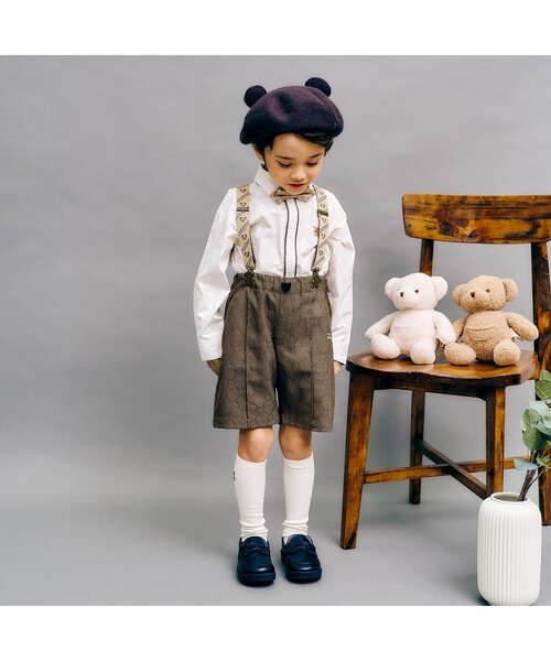 apres les cours（アプレレクール）の「tinybear フォーマルハーフパンツ（その他パンツ・キッズ・ブラウン・100/110/120/90）」の4枚目の写真