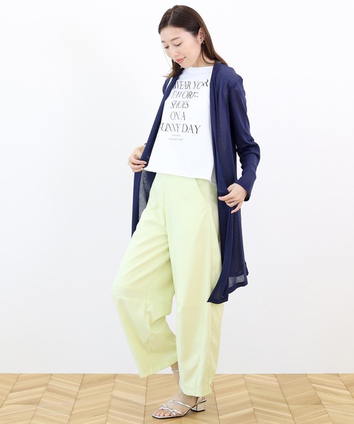 Aletta vita(アレッタビータ)の「袖ループストレッチメッシュロングカーディガン(カーディガン/ボレロ・レディース・グレー系その他/杢グレー/ネイビー/ベージュ/ブラック・FREE)」の17枚目の写真