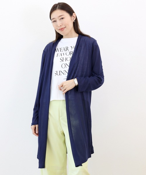 Aletta vita(アレッタビータ)の「袖ループストレッチメッシュロングカーディガン(カーディガン/ボレロ・レディース・グレー系その他/杢グレー/ネイビー/ベージュ/ブラック・FREE)」の22枚目の写真