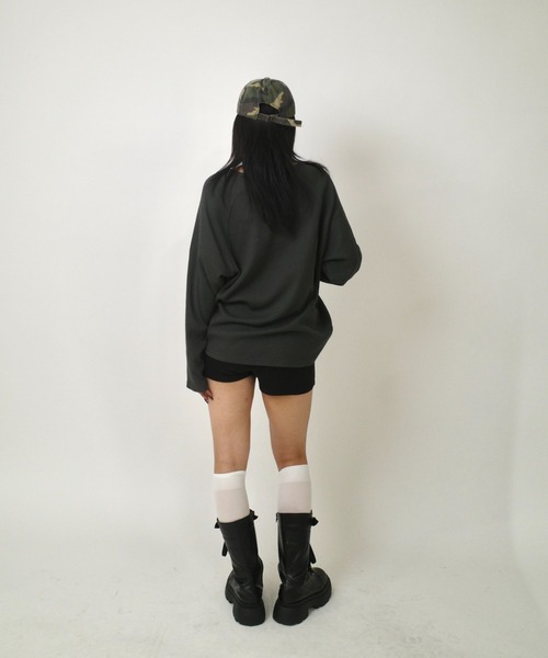 WHO'S WHO gallery（フーズフーギャラリー）の「【WEB限定】【SLOPPY/スロッピー】ワッフルトップス（Tシャツ/カットソー・レディース・ライトグレー/サックスブルー/チャコールグレー/グレー/オフホワイト・FREE）」の10枚目の写真