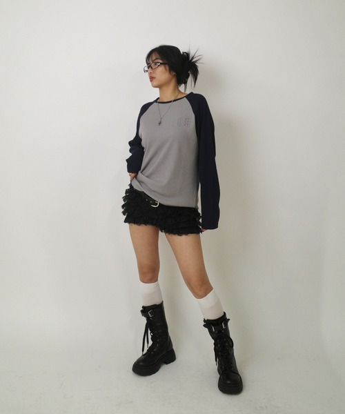 WHO'S WHO gallery（フーズフーギャラリー）の「【WEB限定】【SLOPPY/スロッピー】ワッフルトップス（Tシャツ/カットソー・レディース・ライトグレー/サックスブルー/チャコールグレー/グレー/オフホワイト・FREE）」の15枚目の写真