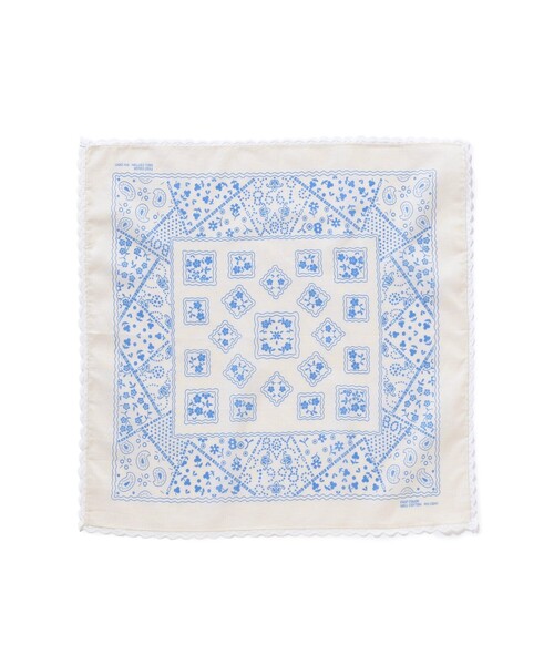 BEAMS BOY（ビームスボーイ）の「【2/5再値下げ】2WAY レース バンダナ（バンダナ/スカーフ・レディース・ネイビー/ピンク/レッド/グリーン/サックスブルー/オフホワイト・ONE SIZE）」の2枚目の写真