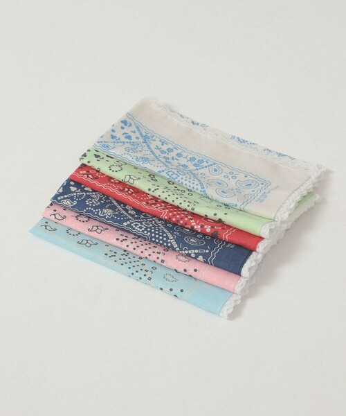 BEAMS BOY（ビームスボーイ）の「【2/5再値下げ】2WAY レース バンダナ（バンダナ/スカーフ・レディース・ネイビー/ピンク/レッド/グリーン/サックスブルー/オフホワイト・ONE SIZE）」の7枚目の写真