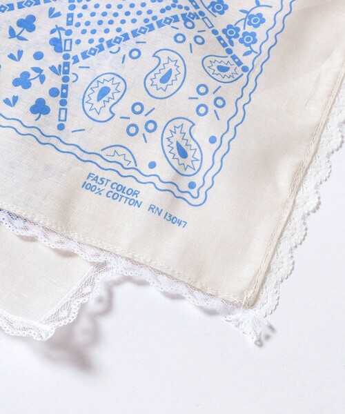 BEAMS BOY（ビームスボーイ）の「【2/5再値下げ】2WAY レース バンダナ（バンダナ/スカーフ・レディース・ネイビー/ピンク/レッド/グリーン/サックスブルー/オフホワイト・ONE SIZE）」の9枚目の写真