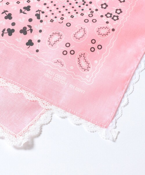 BEAMS BOY（ビームスボーイ）の「【2/5再値下げ】2WAY レース バンダナ（バンダナ/スカーフ・レディース・ネイビー/ピンク/レッド/グリーン/サックスブルー/オフホワイト・ONE SIZE）」の10枚目の写真