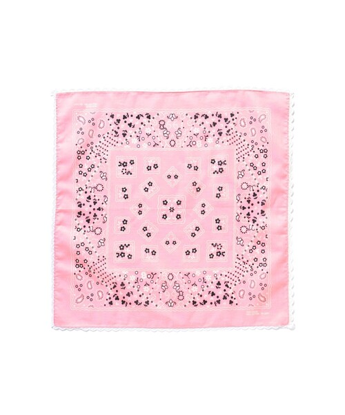 BEAMS BOY（ビームスボーイ）の「【2/5再値下げ】2WAY レース バンダナ（バンダナ/スカーフ・レディース・ネイビー/ピンク/レッド/グリーン/サックスブルー/オフホワイト・ONE SIZE）」の17枚目の写真