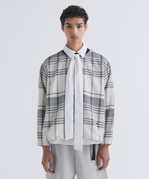 CULLNI(Nj)Sheer Tile Check Drawstring Long Sleeve Pullover(̑gbvX)
