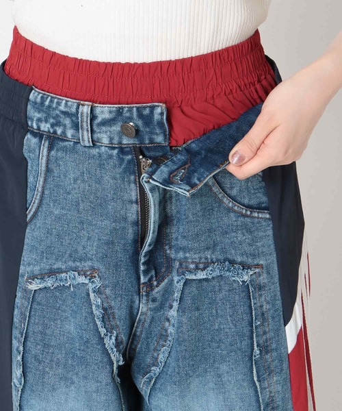 Three Four Time(スリーフォータイム)の「サイドスイッチデニムパンツ @(デニムパンツ・レディース・グリーン系その他/レッド系その他・FREE)」の17枚目の写真