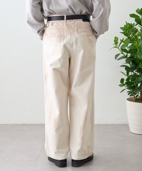 ai no de（アイノデ）の「【ainode】oku 2タックベルトワイドパンツ（デニムパンツ・メンズ・アイボリー/グレー・MEDIUM/LARGE）」の15枚目の写真