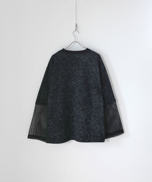 LILL（リル）の「ヴィンテージライクメッシュフェイクレイヤードカットソー（Tシャツ/カットソー・メンズ・ブラック・M/S/XL/L）」の4枚目の写真