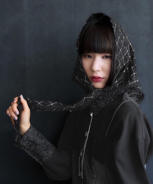 HARE(ハレ)の「マルチレーススカーフ(HARE)(ストール/ショール・レディース・ブラック・FREE)」の1枚目の写真