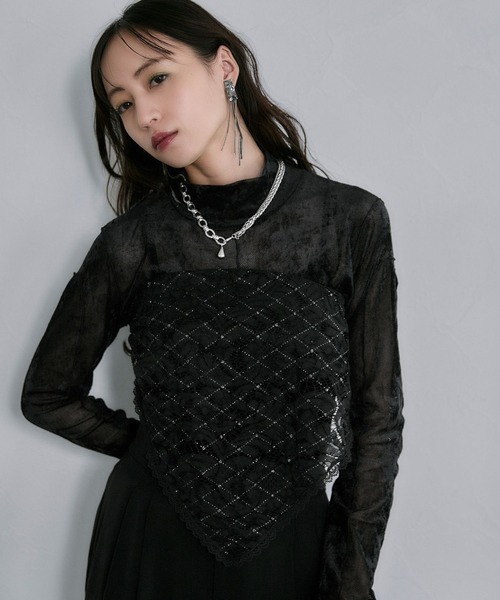 HARE(ハレ)の「マルチレーススカーフ(HARE)(ストール/ショール・レディース・ブラック・FREE)」の2枚目の写真