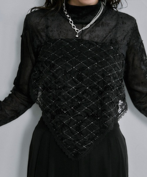 HARE(ハレ)の「マルチレーススカーフ(HARE)(ストール/ショール・レディース・ブラック・FREE)」の3枚目の写真