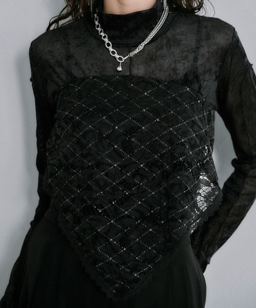 HARE(ハレ)の「マルチレーススカーフ(HARE)(ストール/ショール・レディース・ブラック・FREE)」の4枚目の写真