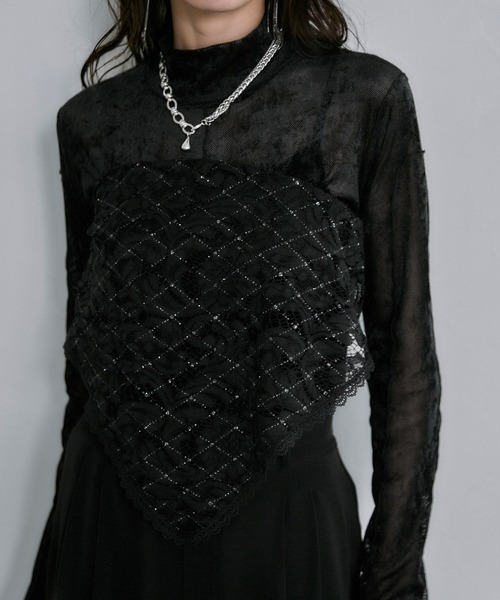 HARE(ハレ)の「マルチレーススカーフ(HARE)(ストール/ショール・レディース・ブラック・FREE)」の5枚目の写真