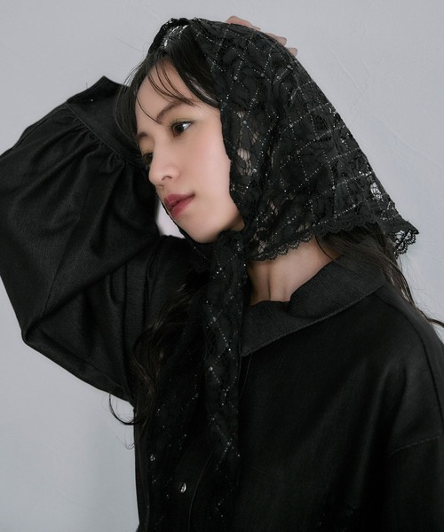 HARE(ハレ)の「マルチレーススカーフ(HARE)(ストール/ショール・レディース・ブラック・FREE)」の9枚目の写真