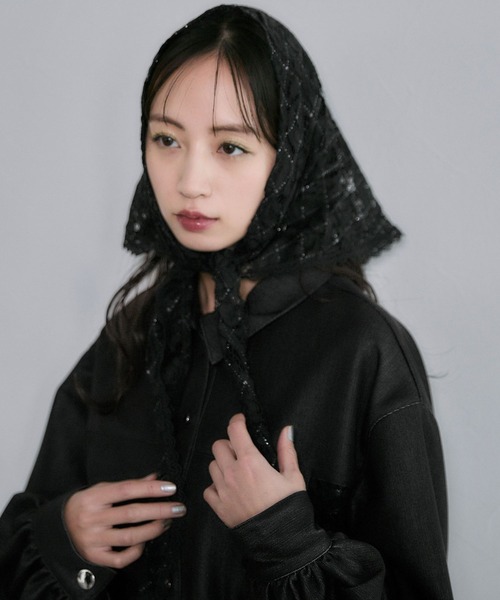 HARE(ハレ)の「マルチレーススカーフ(HARE)(ストール/ショール・レディース・ブラック・FREE)」の11枚目の写真