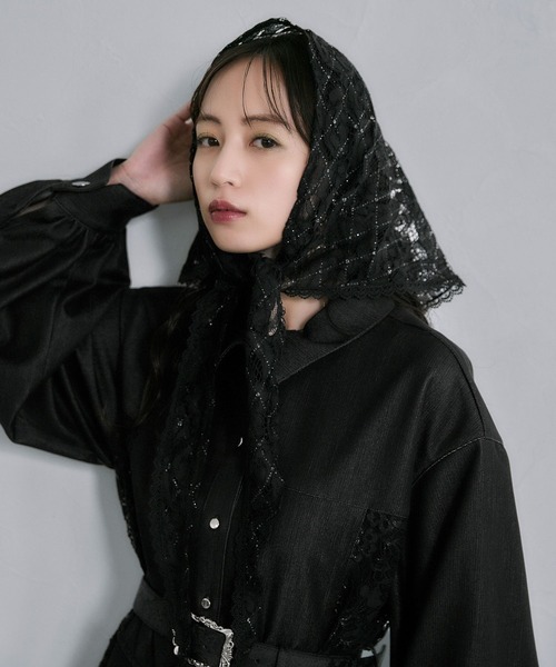 HARE(ハレ)の「マルチレーススカーフ(HARE)(ストール/ショール・レディース・ブラック・FREE)」の12枚目の写真