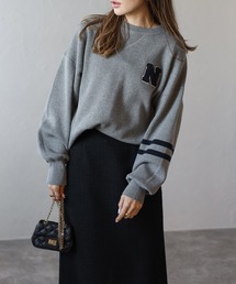 Bonjour Sagan | サガラ刺繍ロゴスウェットライクニット(ニット/セーター)