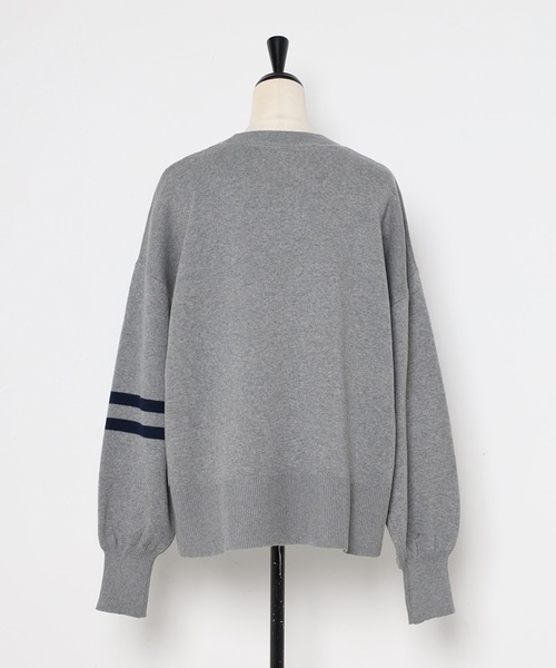 【未使用タグ付き】ヨーコチャン　セーター　ニット　スウェット　刺繍　ウール サガラ刺繍ロゴスウェットライクニット（ニット/セーター）｜Bonjour