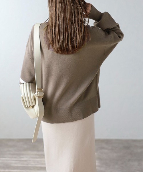 サガラ刺繍ロゴスウェットライクニット（ニット/セーター