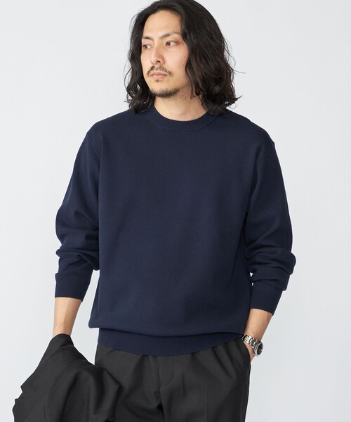 SHIPS(シップス)の「【WEB限定】SHIPS:〈ネックが選べる/手洗い可能〉テレワーク ビズ ワンポイント ロゴ ニット(ニット/セーター・メンズ・ダークブルー/ネイビー/ナチュラル/オフホワイト・LARGE/MEDIUM/SMALL/X-LARGE)」の3枚目の写真