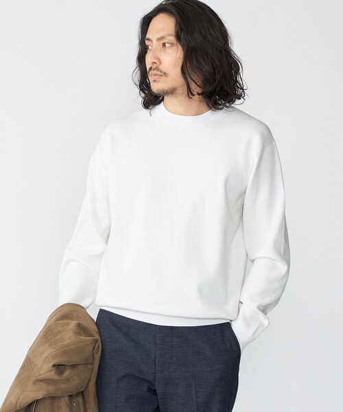 SHIPS(シップス)の「【WEB限定】SHIPS:〈ネックが選べる/手洗い可能〉テレワーク ビズ ワンポイント ロゴ ニット(ニット/セーター・メンズ・ダークブルー/ネイビー/ナチュラル/オフホワイト・LARGE/MEDIUM/SMALL/X-LARGE)」の2枚目の写真