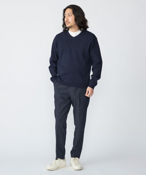SHIPS(シップス)の「【WEB限定】SHIPS:〈ネックが選べる/手洗い可能〉テレワーク ビズ ワンポイント ロゴ ニット(ニット/セーター・メンズ・ダークブルー/ネイビー/ナチュラル/オフホワイト・LARGE/MEDIUM/SMALL/X-LARGE)」の13枚目の写真