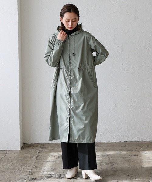 VitaFelice（ヴィータフェリーチェ）の「超撥水ピーチドロップレインコート カッパ（レインコート/ポンチョ・レディース・カーキ/チャコール/ベージュ系・FREE）」の11枚目の写真