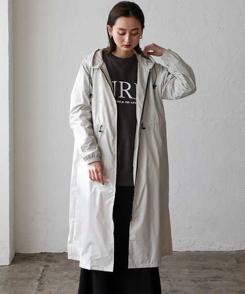 VitaFelice（ヴィータフェリーチェ）の「超撥水ピーチドロップレインコート カッパ（レインコート/ポンチョ・レディース・カーキ/チャコール/ベージュ系・FREE）」の17枚目の写真