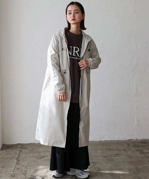 VitaFelice（ヴィータフェリーチェ）の「超撥水ピーチドロップレインコート カッパ（レインコート/ポンチョ・レディース・カーキ/チャコール/ベージュ系・FREE）」の19枚目の写真