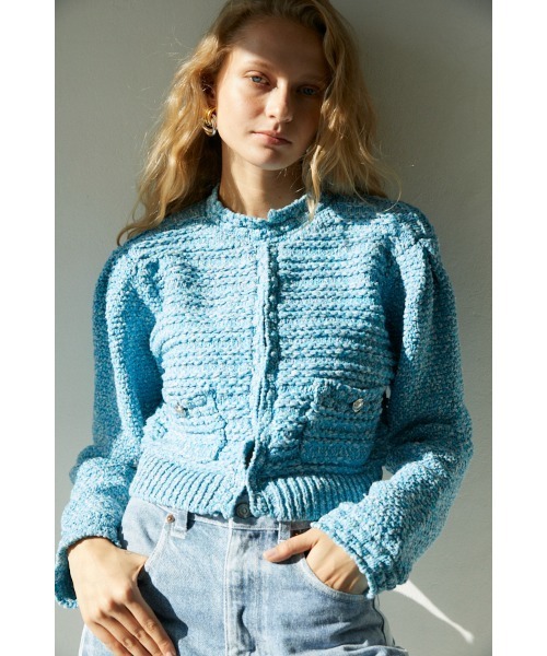 Estella.K(エステラケー)の「Emani Cotton-blend Cardigan コットンブレンドニットカーディガン(カーディガン/ボレロ・レディース・レッド/オフホワイト/ブルー・FREE)」の15枚目の写真